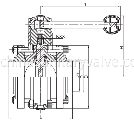 DIN Sanitary 3PCS Butterfly Valves Weld